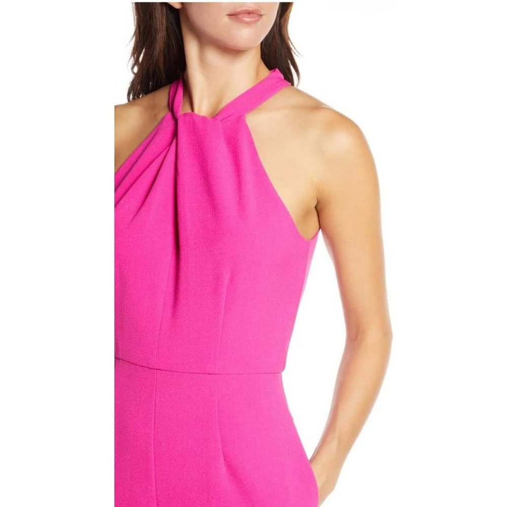 NWT Julia Jordan Womens Twist Front Halter Jumpsuit JJ36624 6 Fuschia Pink - Picture 5 of 6
